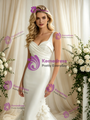 Ivory Mermaid Straps Appliques Wedding Dress