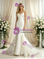 Ivory Mermaid Straps Appliques Wedding Dress