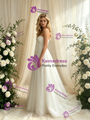 White Tulle Strapless Wedding Dress