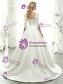 White Satin Short Sleeve Wedding Dress