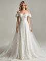White Tulle Lace Appliques Wedding Dress