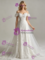 White Tulle Lace Appliques Wedding Dress