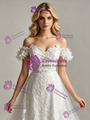 White Tulle Lace Appliques Wedding Dress