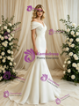 White Mermaid Off the Shoulder Wedding Dress