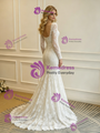 White Mermaid Lace Long Sleeve Wedding Dress