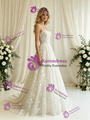White Tulle Lace Straps Wedding Dress
