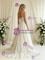 White Tulle Lace Straps Wedding Dress