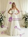 White Tulle Lace Straps Wedding Dress