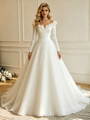 White Tulle Off the Shoulder Flower Wedding Dress