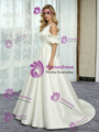Ivory Satin Scoop Wedding Dress