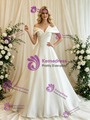 White Tulle Off the Shoulder Wedding Dress