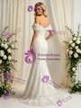White Mermaid Lace Off the Shoulder Wedding Dress