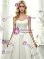 White Satin Straps Wedding Dress