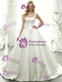 White Satin Straps Wedding Dress