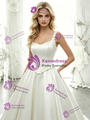 White Satin Straps Wedding Dress