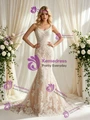 Champagne Mermaid Lace Straps Wedding Dress