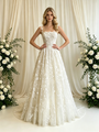 White Lace Spaghetti Straps Wedding Dress