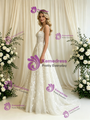 White Lace Spaghetti Straps Wedding Dress