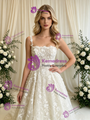 White Lace Spaghetti Straps Wedding Dress