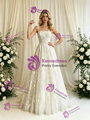 White Lace Spaghetti Straps Wedding Dress