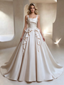 Ivory Satin Straps Wedding Dress