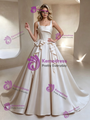 Ivory Satin Straps Wedding Dress