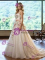 Ivory Tulle Straps Appliques Wedding Dress
