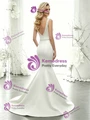 White Mermaid Straps Beading Wedding Dress
