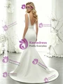 White Mermaid Straps Beading Wedding Dress