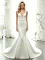 White Mermaid Straps Beading Wedding Dress