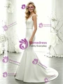 White Mermaid Straps Beading Wedding Dress