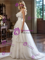 White Tulle Straps Wedding Dress
