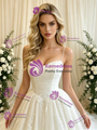 White Tulel Lace Spaghetti Straps Wedding Dress