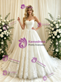 White Tulel Lace Spaghetti Straps Wedding Dress
