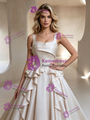 Ivory Satin Straps Wedding Dress