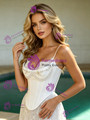 White Lace Spaghetti Straps Beading Wedding Dress