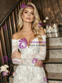 White Lace Long Sleeve Off the Shoulder Wedding Dress