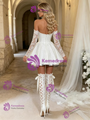 White Long Sleeve Lace Mini Wedding Dress