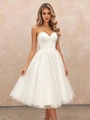 White Tulle Strapless Wedding Dress