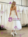 White Tulle Strapless Wedding Dress