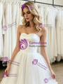 White Tulle Strapless Wedding Dress