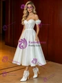 White Sequins Off the Shoulder Wedding Dress