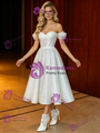 White Sequins Off the Shoulder Wedding Dress