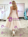 Long Sleeve Tulle V-neck Wedding Dress