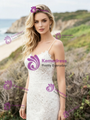 White Lace Spaghetti Straps Wedding Dress