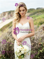 White Lace Spaghetti Straps Wedding Dress