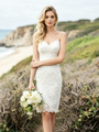 White Lace Spaghetti Straps Wedding Dress