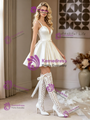 White Satin Straps Short Wedding Dress