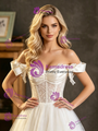 White Tulle Off the Shoulder Wedding Dress