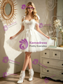 White Tulle Lace Straps Wedding Dress
